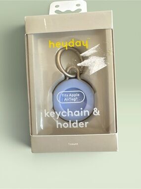 2 Heyday AirTag Keychain & Holder - Lavender and Beige/Pinkish one